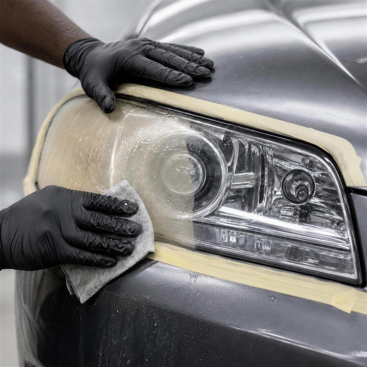 Restauration d'un phare de voiture à la main à Montréal - PhareNeuf